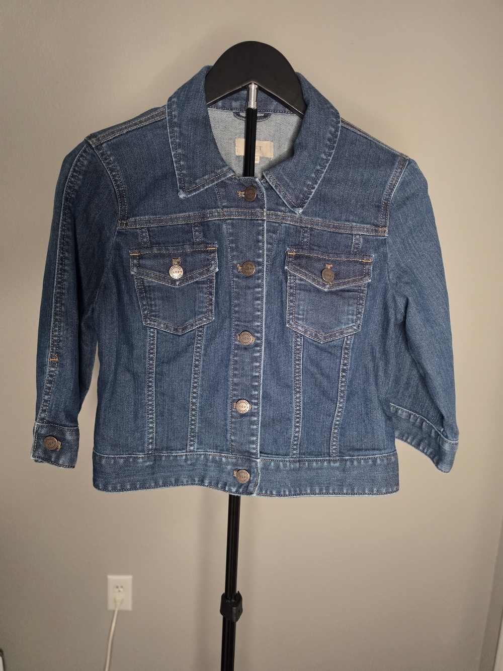 LOFT Outlet Blue Denim Button-Front Jean Jacket